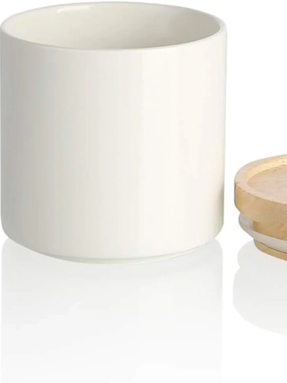 Kitchen Ceramic Food Storage Jar, 16 Fl Oz (White)